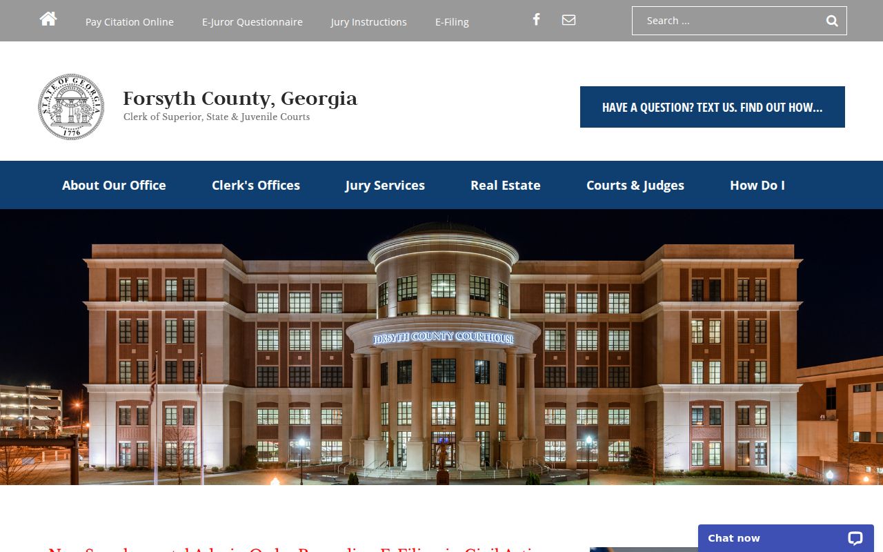 Forsyth County residents directory Clerk of Superior Court page