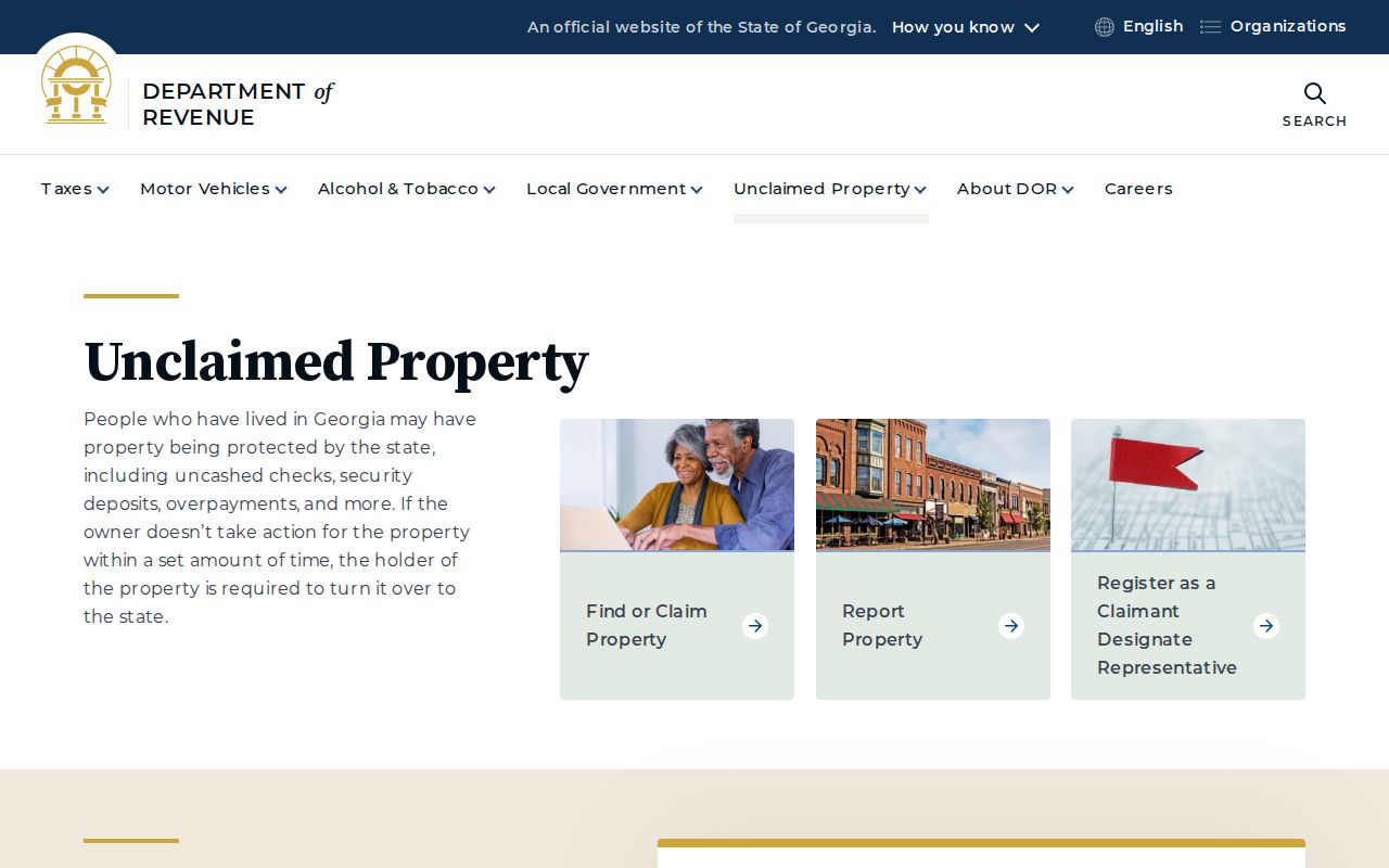 Forsyth County previous residents Georgia unclaimed property search